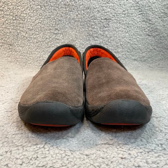 Crocs AnyWeather Suede Loafer Womens 10 Leather Comfort Slip On Shoe Brown - Picture 5 of 11